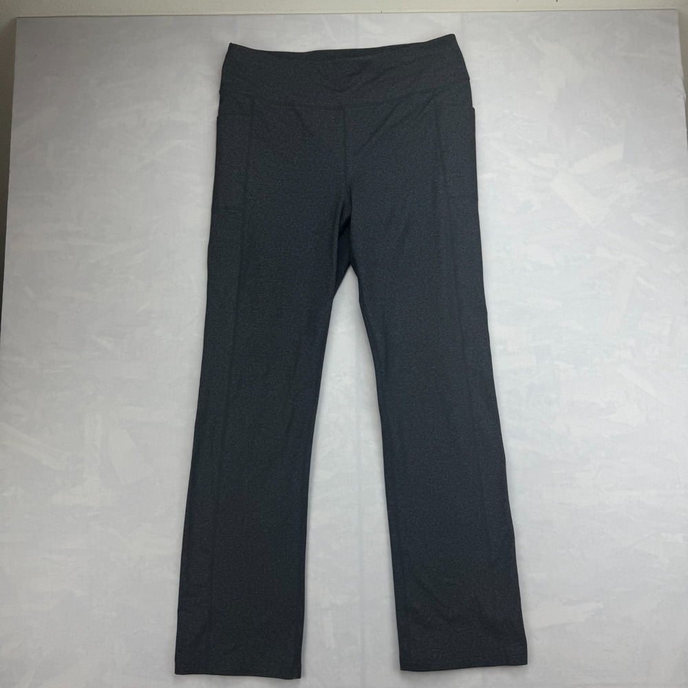 Skechers Ankle Pants Womens XL Gray Heather Yoga Training Waistband Straight Leg